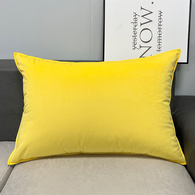 速发长方不天鹅绒客厅沙发靠枕大形靠背垫抱枕床头腰枕枕套罩号含