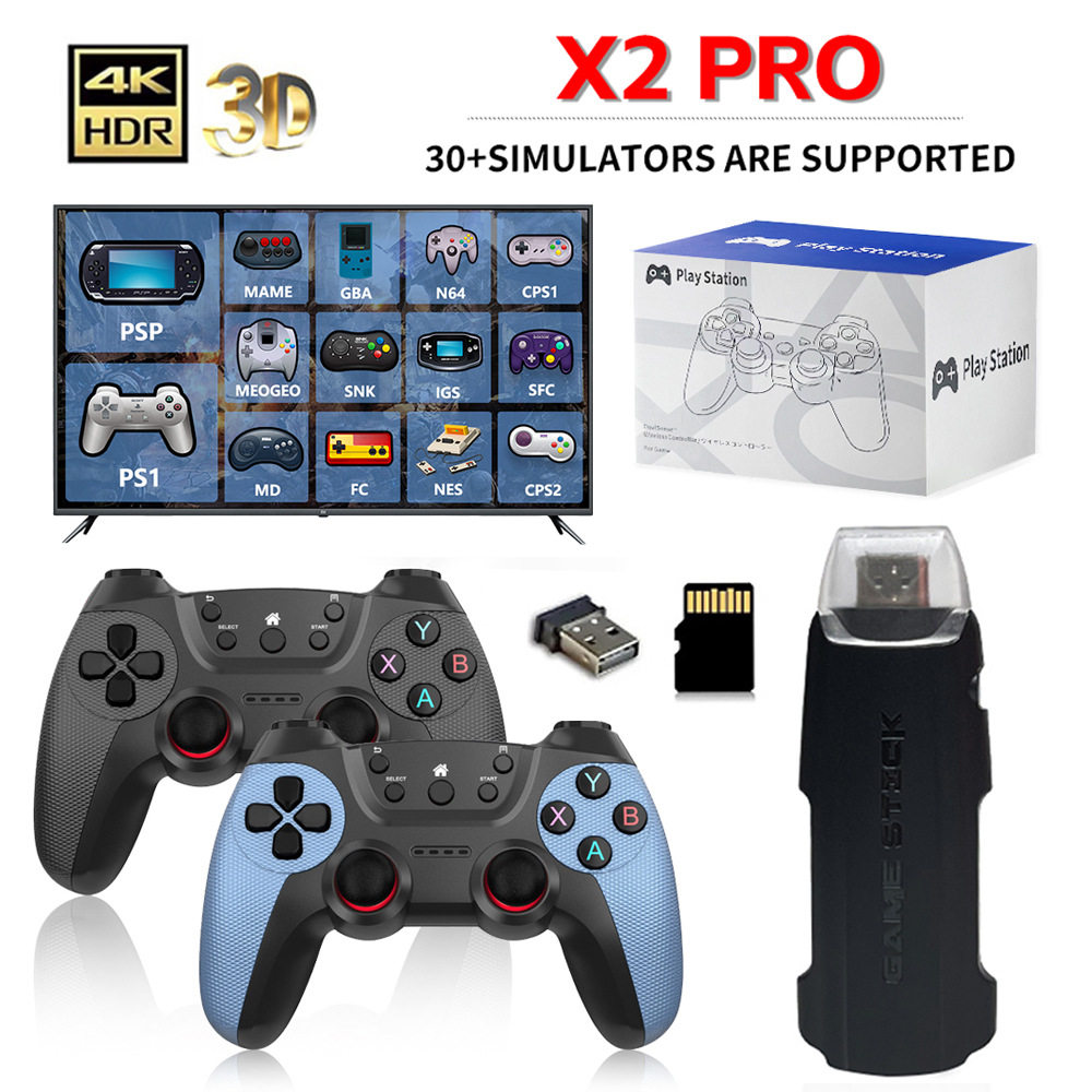 新款x2 pro 游戏机家用电视无线4K高清X2游戏机双人街机HDMI GD10