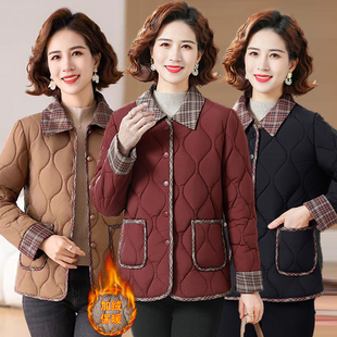 外套保暖棉袄中老年女洋气短款 2025加绒大码 小棉衣 新款 妈妈秋冬装