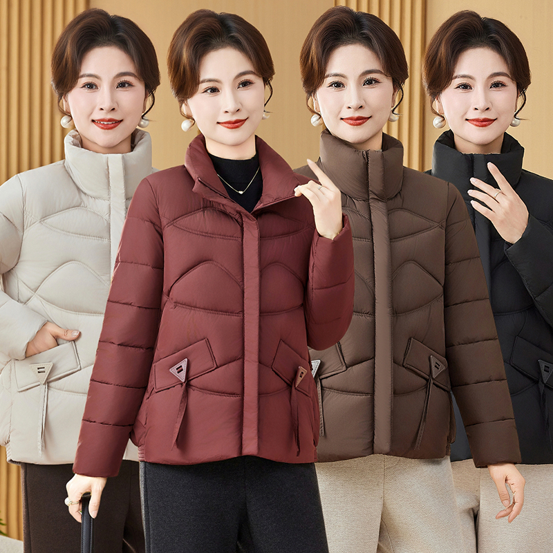加棉羽绒棉服女装2025冬季新款加厚保暖宽松大码显瘦妈妈装短外套