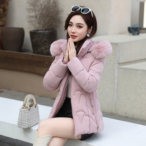 羽绒棉服棉衣2025冬装新款带毛领加厚加绒时尚短款外套保暖棉袄女