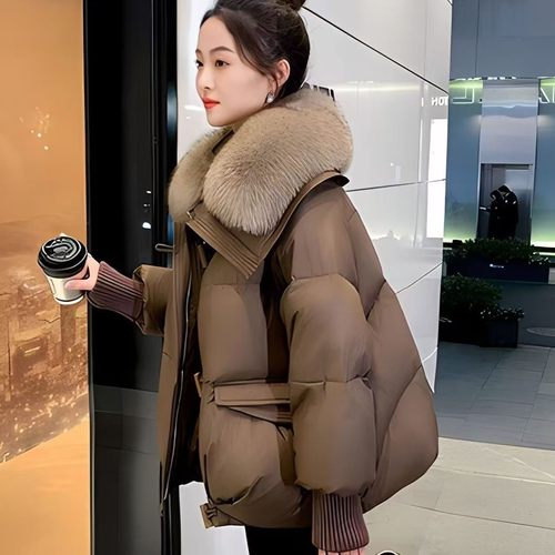 大码羽绒棉服冬新款2025洋气加厚韩版短款宽松毛领棉衣棉袄外套女