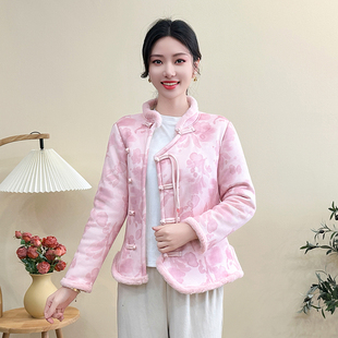棉衣盘扣东北碎花棉服外套 2025加绒加厚大码 新款 国风花棉袄女冬季