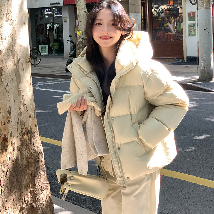 女羽绒棉服棉衣女学院风2025短款时尚保暖面包服百搭连帽显瘦外套