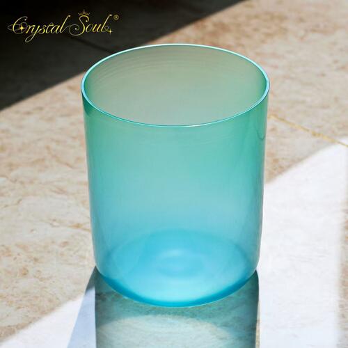 晶灵水晶颂钵6英寸432Hz G蓝绿渐变炼金水晶钵带配件
