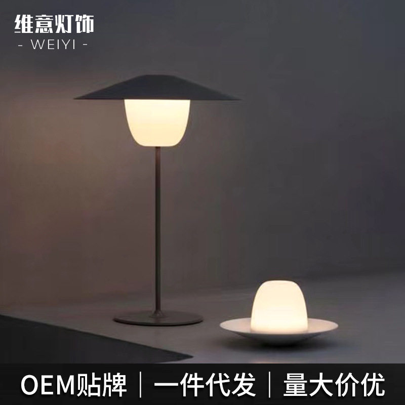 雨伞玻璃北欧创意简约台灯设计师卧室床头灯浪漫装饰铁艺高级台灯