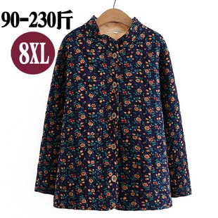 女M特加肥加大码 胖妈妈棉袄加绒衣服秋冬外套中老年人冬装 奶奶棉