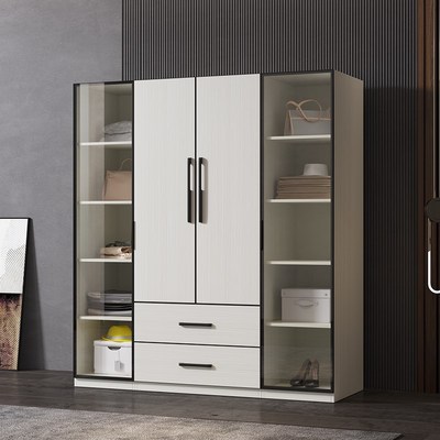 百家邦  全铝家具定制储物柜玻璃门柜金属家用卧室铝合金衣柜衣橱