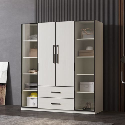 百家邦  全铝家具定制储物柜玻璃门柜金属家用卧室铝合金衣柜衣橱