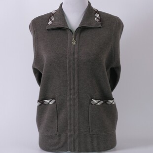 老年人冬装女加厚毛衣开衫60-70岁奶奶装羊毛衫拉链外套老人衣服8