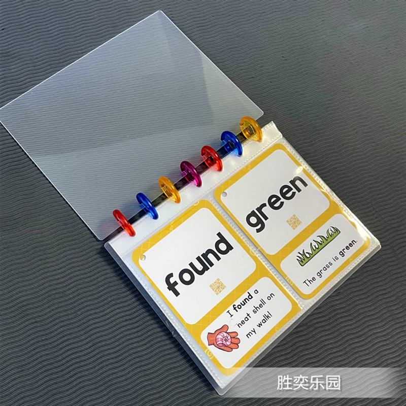 彩虹蘑菇孔字卡收纳文件夹可擦写可拆卸5寸6寸7寸卡片相片活页夹
