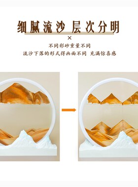 中式创意国风小众冰山摆件艺术流沙画解压男女生节日礼物酒柜书房