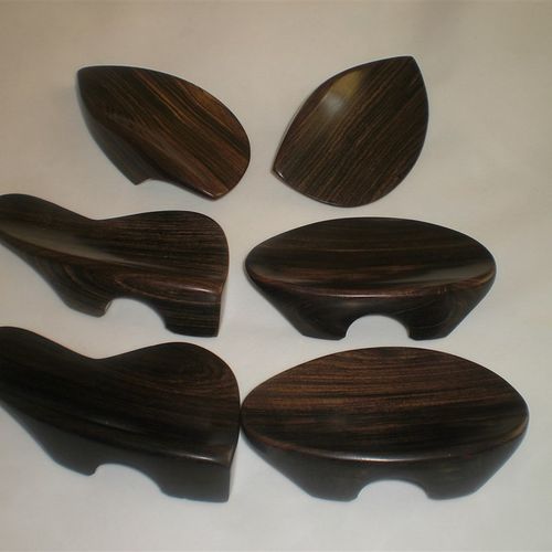 高档小提琴配件小提琴腮托 耳型 中跨式过桥 单边式乌木原色  4/4