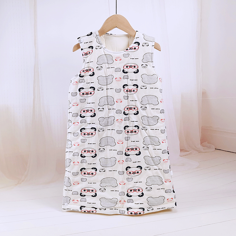 儿童手工天然棉花睡袋男女孩背心式无袖防踢被秋冬小孩子纯棉睡衣