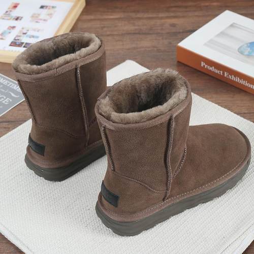 雪地靴保暖中筒靴25年全羊毛靴子
