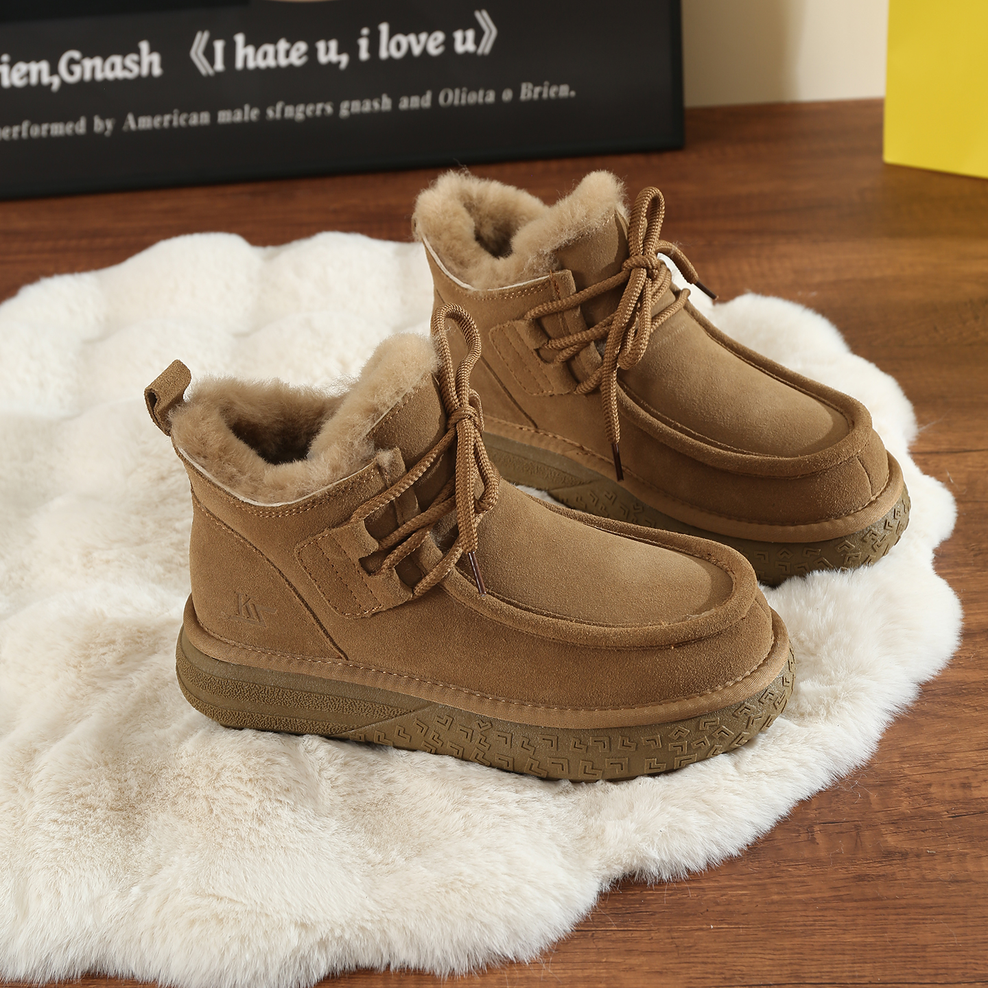 冬季雪地靴真皮短靴女保暖棉鞋子