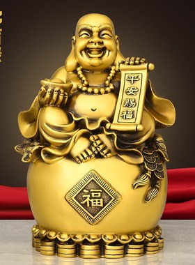 速发黄铜弥勒玄人物佛像摆件家房佛关客厅书居桌面祠堂摆放供奉