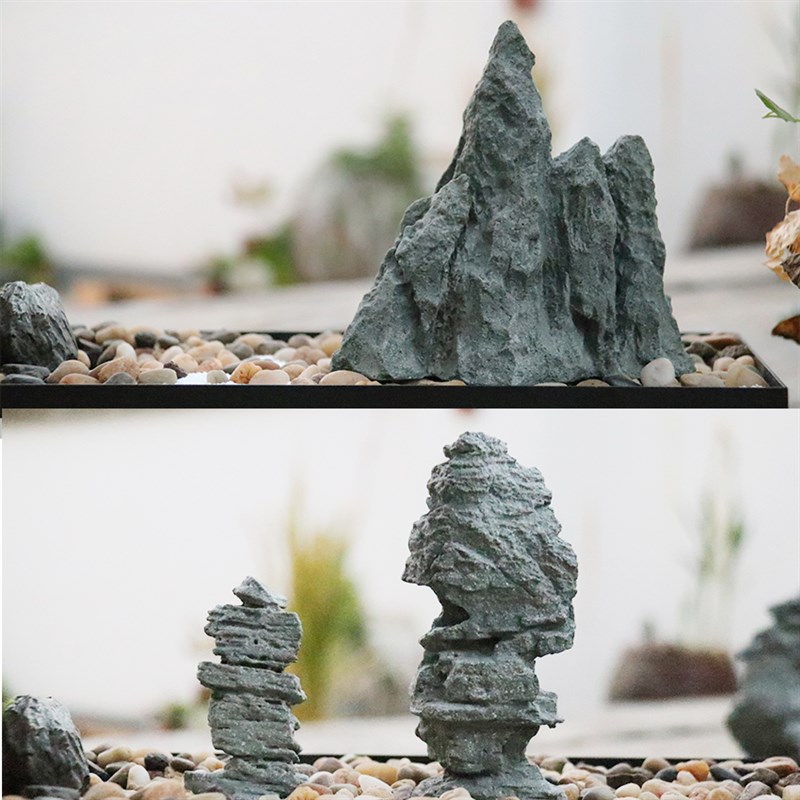 速发假山奇石摆件中式园艺盆景花卉枯山水微景观造景山石装饰摆设