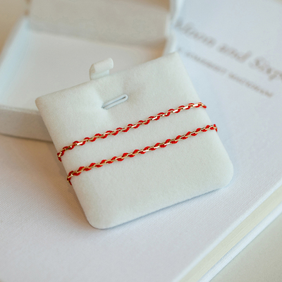 速发新品18k包金超闪本命年红绳脚链手链1mm巨细时尚