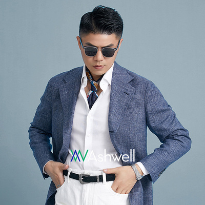 ASHWELL定制套西丝麻混纺面料