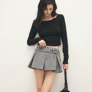 ANTIFORM背构 2025秋冬原创羊毛混纺蓬蓬毛呢短裙半身裙两件套女