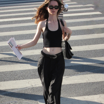 挂脖背心露背修身挂脖背心吊带