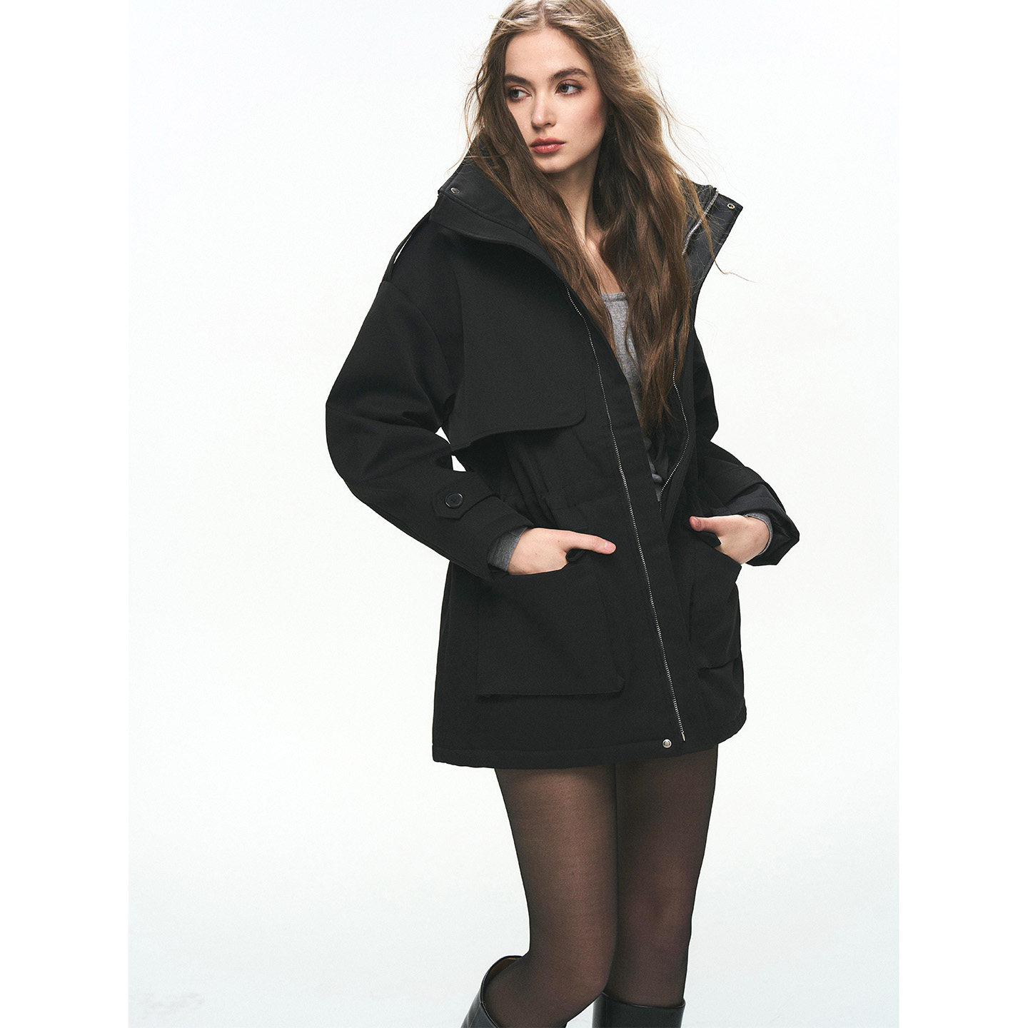 ANTIFORM背构超重工三防夹棉立领夹克抽绳棉服廓形复古设计感外套,女装/女士精品,棉衣/棉服,淘宝优惠券,粉丝福利购,淘宝优惠卷