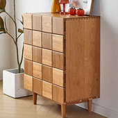 北欧全实木樱桃木五斗柜现代简约黑胡桃木马赛克储物柜卧室床边柜