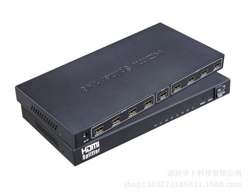 中卜HDMI分配器一进八出Splitter 1080P1分8高清hdmi分频器放大器