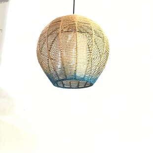 现代简约餐厅火锅店饭店民宿灯罩装饰吊灯麻线麻绳咖啡厅吧台吊灯
