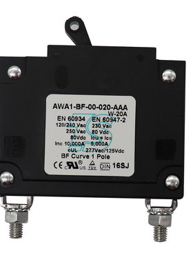 20A过流保护器 液压电磁式断路器直流交流手动复位保护80v dc