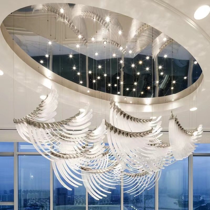 大型酒店工程吊灯动态升级沙盘售楼部宴会厅水晶羽毛翅膀造型吊灯,标准件/零部件/工业耗材,其他管件,淘宝优惠券,粉丝福利购,淘宝优惠卷