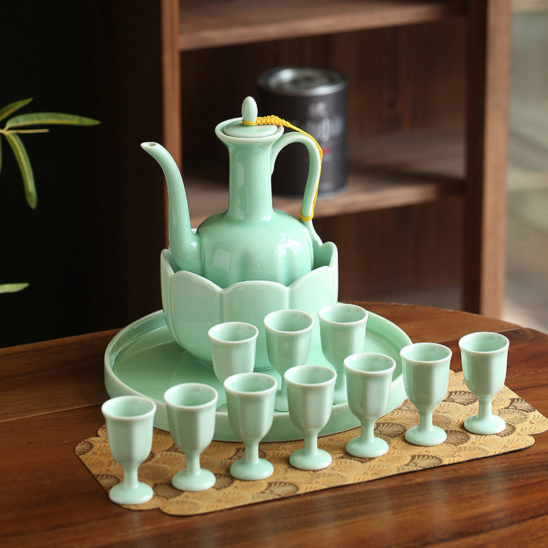 厂家供应陶瓷酒具套装 分酒器酒盅 烫酒壶酒具 批发定LOGO