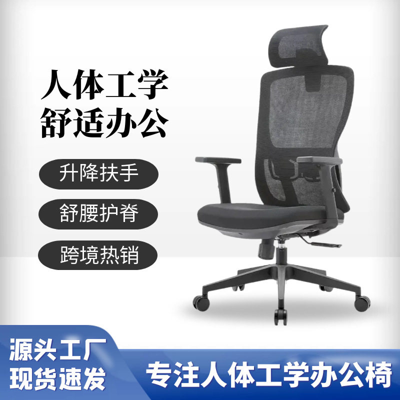 办公椅学生学习椅家用护腰可躺升降人体工学椅网布老板椅网布透气