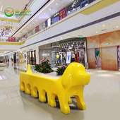 美陈玻璃钢创意休闲座椅个性 小狗雕塑购物中心学校公共区儿童坐凳