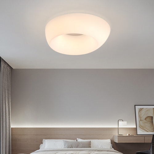 家用极简奶油风甜甜圈三色光遥控现代简约吸顶灯卧室走廊ceiling