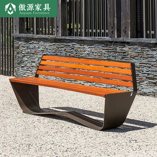 户外公园椅户外长椅不锈钢靠背椅成品座椅室外坐凳休闲铁艺坐凳