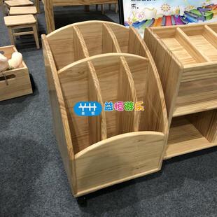 儿童美术室松木美工材料画纸收纳柜幼儿园画室颜料画笔手工美劳台