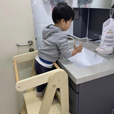 儿童学习塔蒙氏宝宝洗手台阶洗漱梯learning tower可折叠踏垫脚凳
