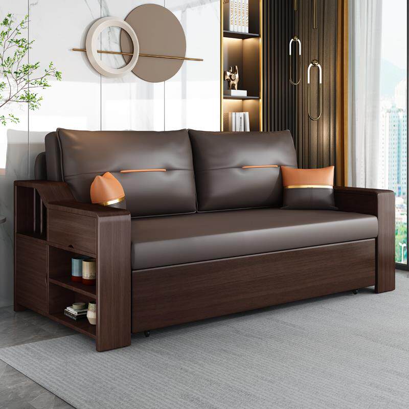 小户型沙发床折叠两用客厅多功能实木沙发床抽拉式客厅2026年新款