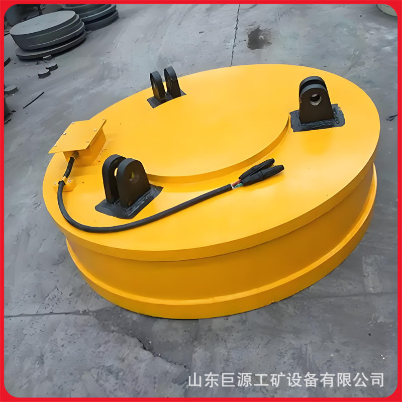圆形强磁钩机吸盘吸力强废铁电磁吸盘工作可靠强磁圆形吸盘