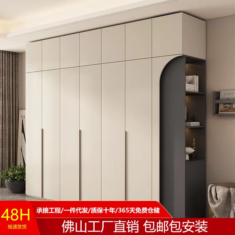 意式轻奢衣柜现代简约家用卧室客厅储物收纳肤感小户型六八门柜子