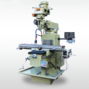 2021款4号炮塔铣床配置三轴数显尺工作台三相自动进给虎钳压板