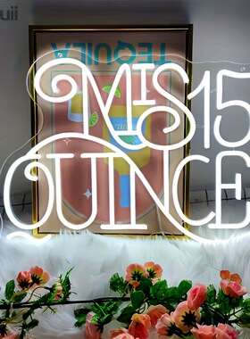 “Mis 15 Quince”LED霓虹灯标志灯牌 卧室 酒吧 俱乐部 派对氛围