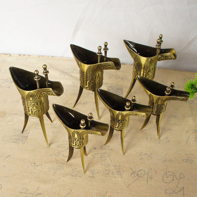 金樽酒杯三角白酒杯酒樽彷古古代帝王酒杯影视拍摄结婚合衾酒道具