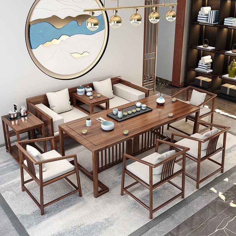 茶桌椅组合罗汉床实木茶台泡茶桌一体禅意功夫茶几客厅家用