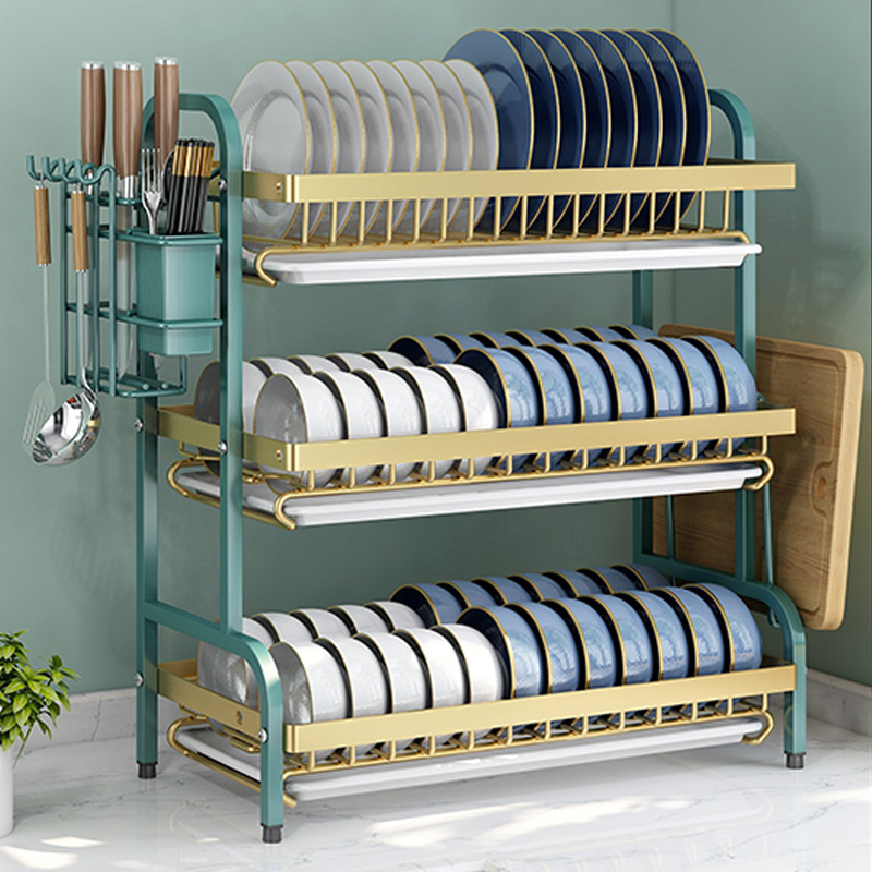 碗碟收纳架厨房置物架碗盘放置架B多层餐具碗筷勺放碗架碗柜沥水