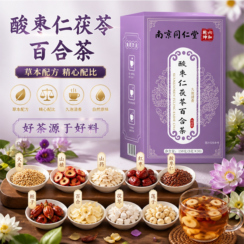 睡眠多梦养生茶+草本配方+酸枣仁