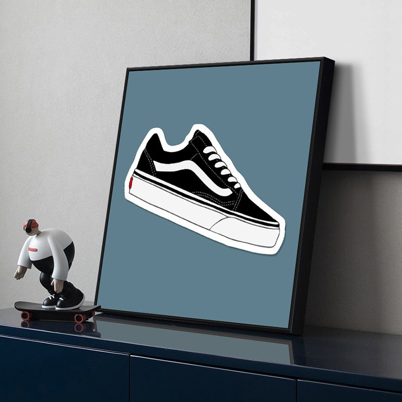 网红田钰儿童房卡通装饰画街头滑板主题简约玄关装饰画卧室