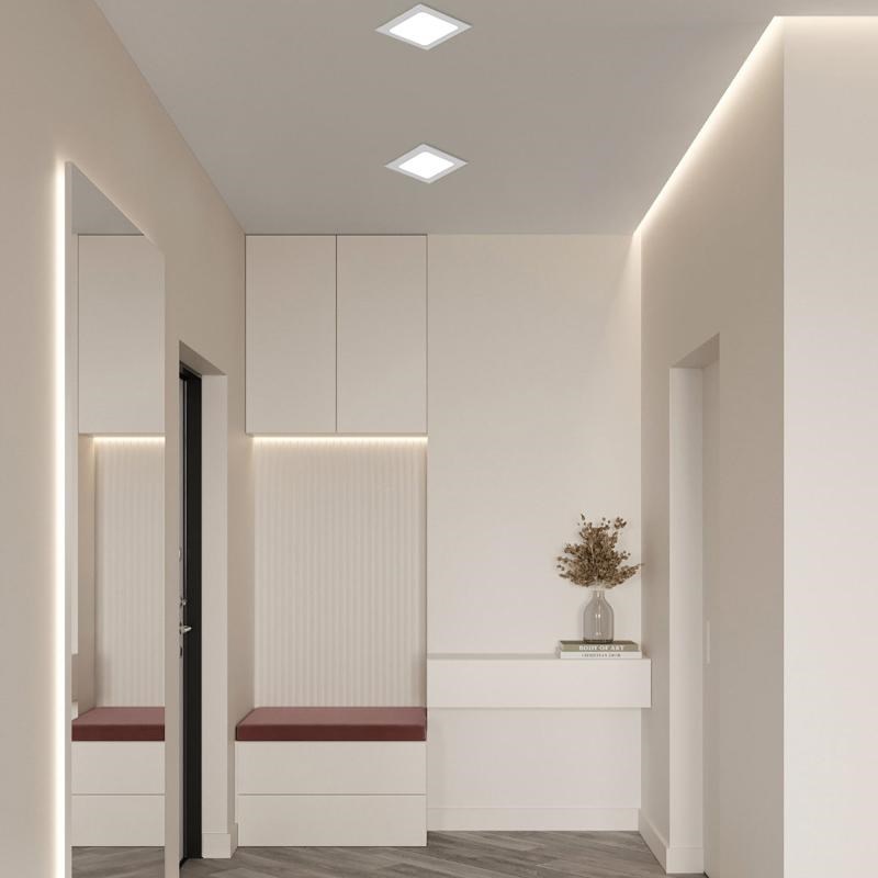 超薄卡扣方形筒灯LED厨卫灯嵌入式厨房卫生间灯吸顶灯过道面板灯